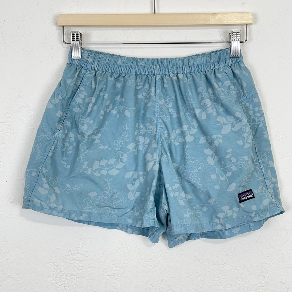 Vintage Patagonia Womens Baggies Shorts Size Small Blue Granola Hiking Unlined